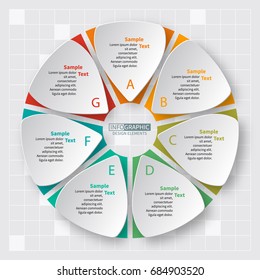 vector abstract 3d paper infographic elements.Circular infographics