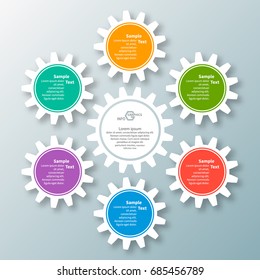 vector abstract 3d paper infographic elements.Circular infographics