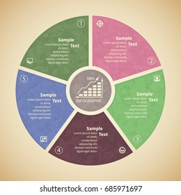 vector abstract 3d paper infographic elements. Circular infographics