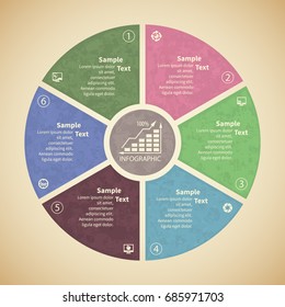 vector abstract 3d paper infographic elements.Circular infographics