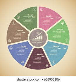 vector abstract 3d paper infographic elements.Circular infographics.