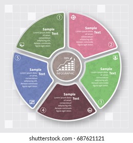 vector abstract 3d paper infographic elements.Circular infographics