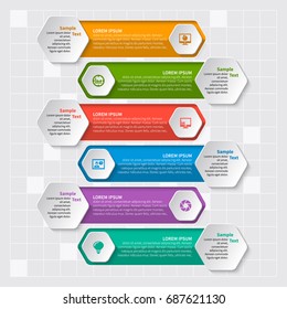 vetor abstrato 3d papel infográfico elements.Hexagon infographics.Honeycomb design