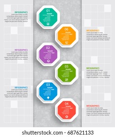 vector abstract 3d paper infographic elements.Business infographics