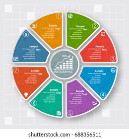 vector abstract 3d paper infographic elements.Circular infographics