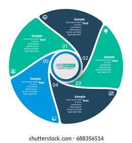 vector abstract 3d paper infographic elements.Circular infographics