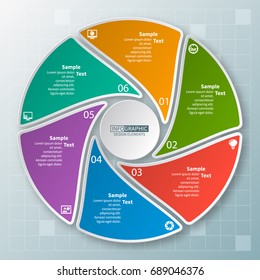 vector abstract 3d paper infographic elements.Circular infographics