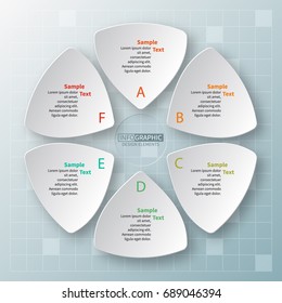 vector abstract 3d paper infographic elements.Circular infographics