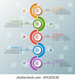 vector abstract 3d paper infographic elements.Business infographics.
