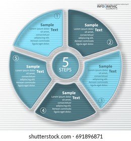 vector abstract 3d paper infographic elements.Circular infographics