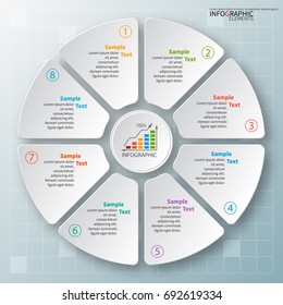 vector abstract 3d paper infographic elements.Circular infographics