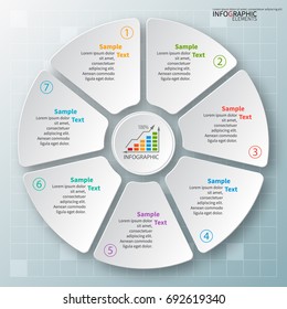 vector abstract 3d paper infographic elements.Circular infographics