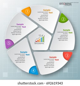 vector abstract 3d paper infographic elements.Circular infographics.