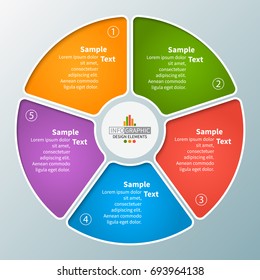 vector abstract 3d paper infographic elements.Circular infographics