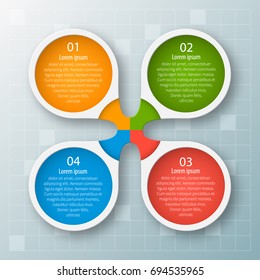 vector abstract 3d paper infographic elements.Circular infographics.