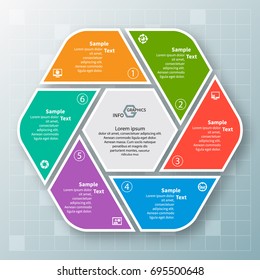 vector abstract 3d paper infographic elements.Circular infographics