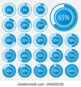 vector abstract 3d paper infographic elements.Business infographics.Pie charts for web design.Progress bar.Element for infographic chart.White and blue style.