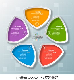 vector abstract 3d paper infographic elements.Circular infographics.