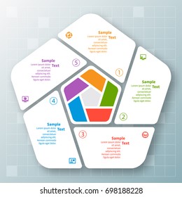 vector abstract 3d paper infographic elements.Circular infographics