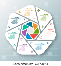 vector abstract 3d paper infographic elements.Circular infographics