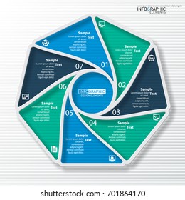 vector abstract 3d paper infographic elements.Circular infographics