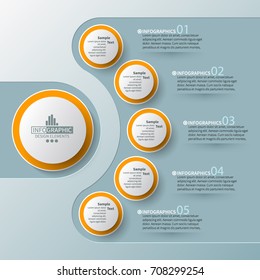 vector abstract 3d paper infographic elements.Circular infographics