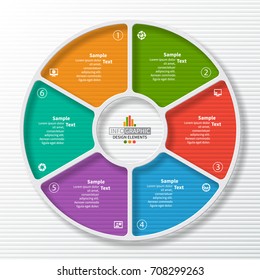vector abstract 3d paper infographic elements.Circular infographics
