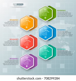 vector abstract 3d paper infographic elements.Hexagon infographics.Honeycomb design