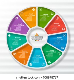 vector abstract 3d paper infographic elements.Circular infographics