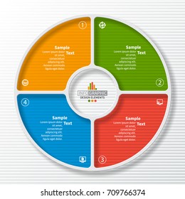 vector abstract 3d paper infographic elements.Circular infographics