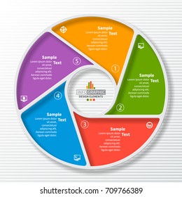 vector abstract 3d paper infographic elements.Circular infographics