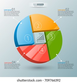 vector abstract 3d paper infographic elements.Circular infographics