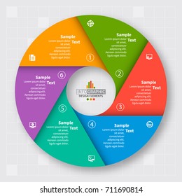 vector abstract 3d paper infographic elements.Circular infographics