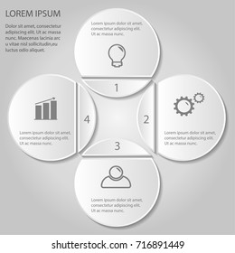 vector abstract 3d paper infographic elements.Circular infographics