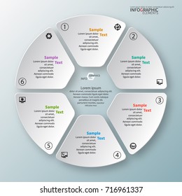 vector abstract 3d paper infographic elements.Circular infographics