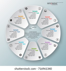 vector abstract 3d paper infographic elements.Circular infographics