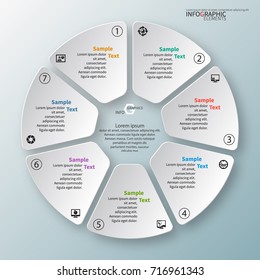 vector abstract 3d paper infographic elements.Circular infographics