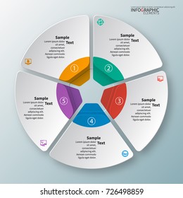 vector abstract 3d paper infographic elements.Circular infographics