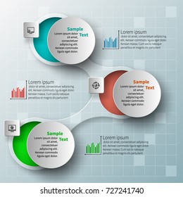 vector abstract 3d paper infographic elements.Metaball infographics.Round elements