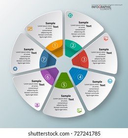 vector abstract 3d paper infographic elements.Circular infographics