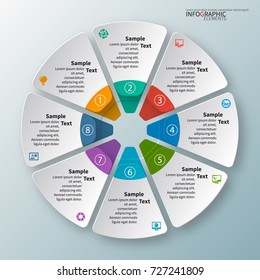 vector abstract 3d paper infographic elements.Circular infographics