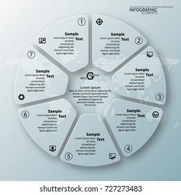 vector abstract 3d paper infographic elements.Circular infographics