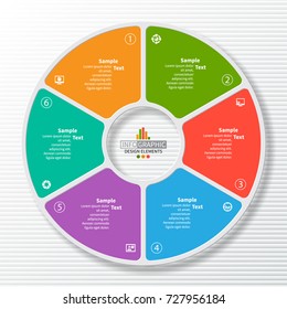 vector abstract 3d paper infographic elements.Circular infographics