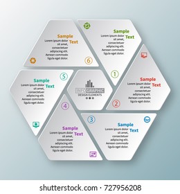 vector abstract 3d paper infographic elements.Circular infographics