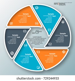 vector abstract 3d paper infographic elements.Circular infographics