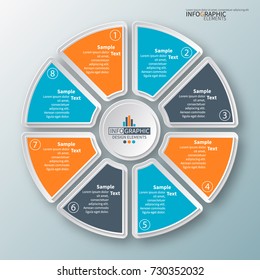 vector abstract 3d paper infographic elements.Circular infographics.