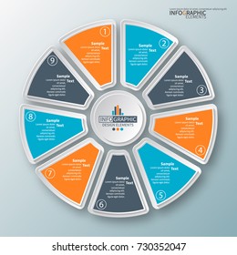 vector abstract 3d paper infographic elements.Circular infographics