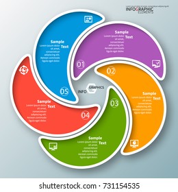 vector abstract 3d paper infographic elements.Circular infographics