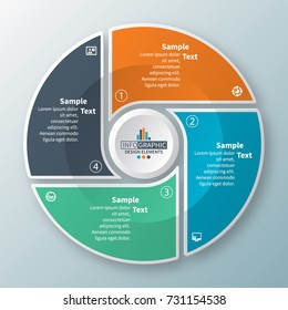 vector abstract 3d paper infographic elements.Circular infographics