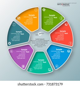 vector abstract 3d paper infographic elements.Circular infographics.